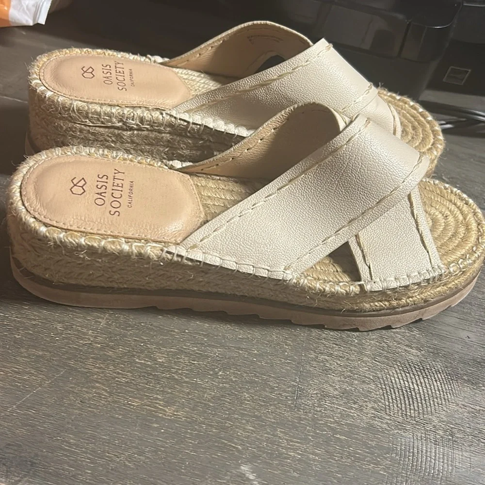 Oasis Society Cream Espadrille platform‎ sandal